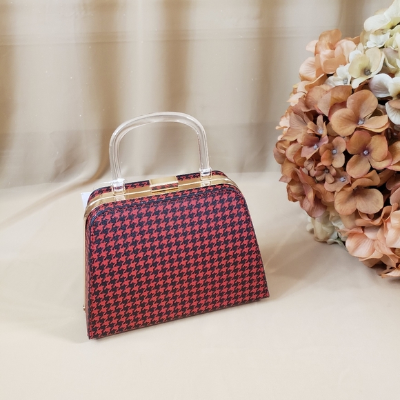 C Est.1946 mini Houndstooth handbag radiant red - Picture 4 of 16